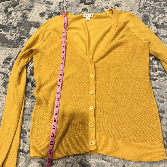 Mustard Yellow Button Up Yellow Cardigan - Picture 9 of 10